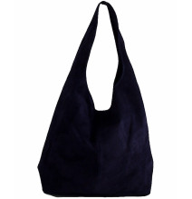 Bőr kézitáska velúr kivitelben 804A kék