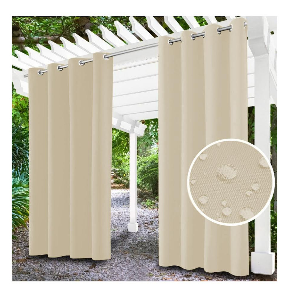 Kerti függöny a gyűrűk a teraszon MIG017 homokos