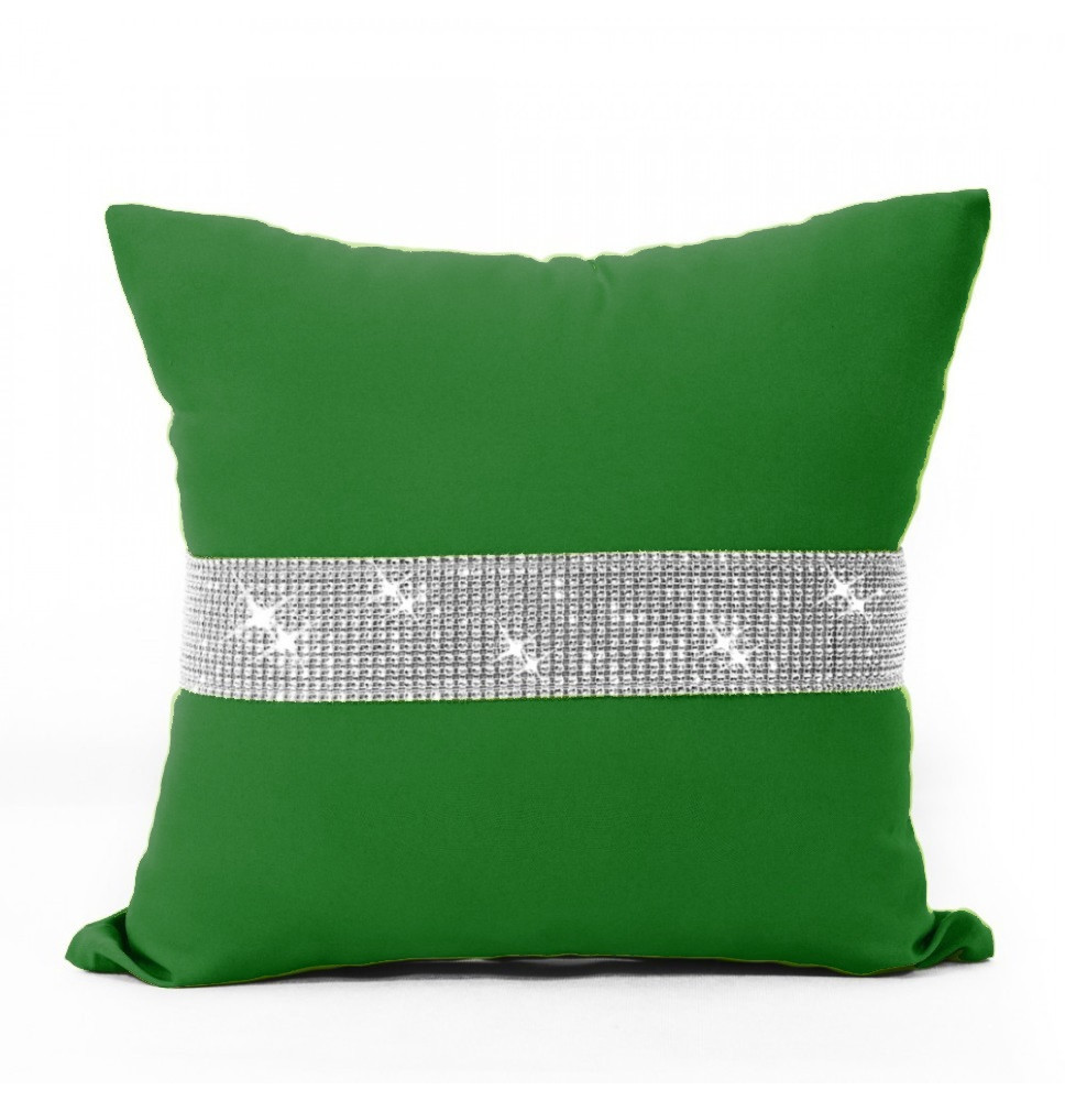 Párnahuzat cirkonokkal zöld