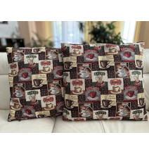 Párnahuzat gobelin Caffe Eden 641