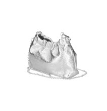 Bőr válltáska 794 ezüst Made in Italy