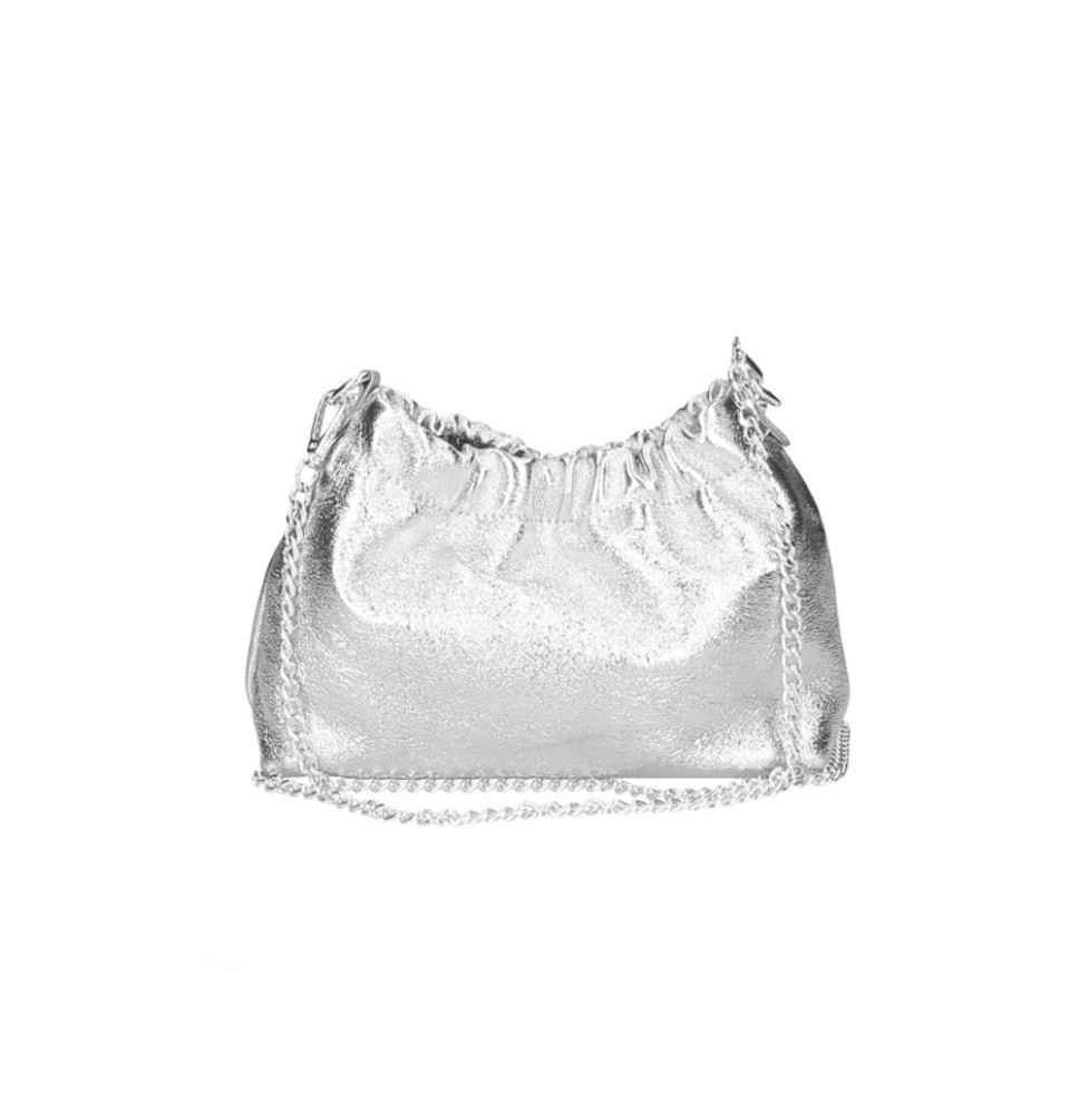 Bőr válltáska 794 ezüst Made in Italy