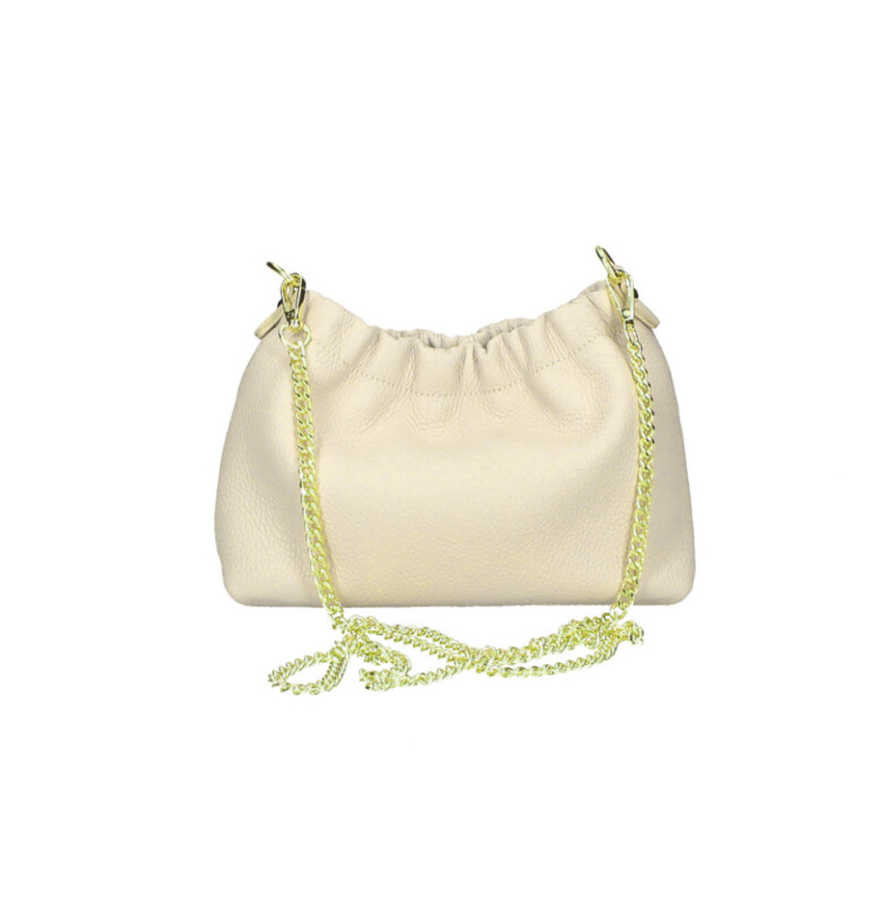 Bőr válltáska 794 bézs Made in Italy