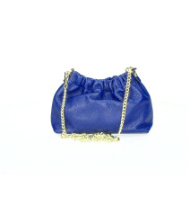 Bőr válltáska 794 azúrkék Made in Italy