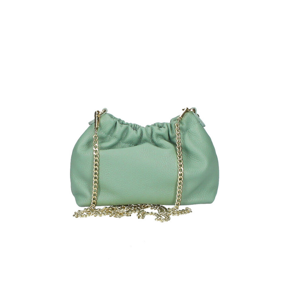 Bőr válltáska 794 mentol zöld Made in Italy