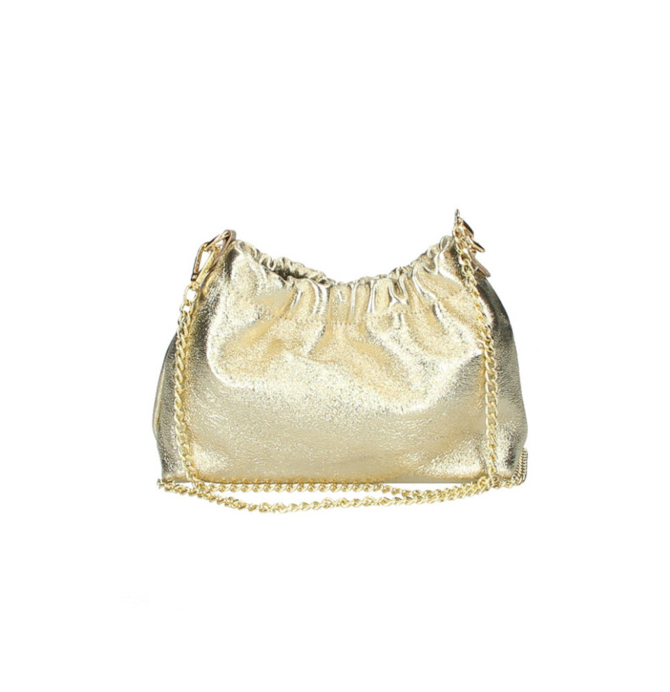 Bőr válltáska 794 aranysárga Made in Italy