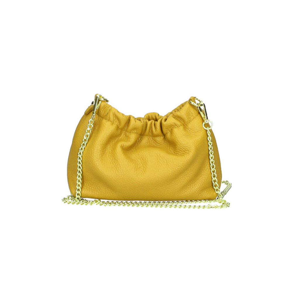 Bőr válltáska 794 okker Made in Italy