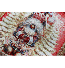 Luxus karácsonyi elf gobelin párnahuzat arany Lurex szálakkal