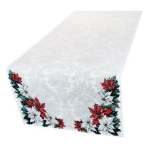 Luxus karácsonyi gobelin asztali futó lurexszel - karácsonyi füzér