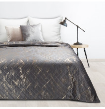 Bársony ágytakaró Luiz6 sötétszürke arannyal