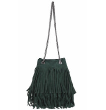 Suede bojt bőr kézitáska 429 sötétzöld