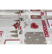 Karácsonyi dekoratív párnahuzat vidéki táj