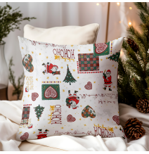 Karácsonyi pamut párnahuzat HoHoHo