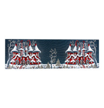 Gobelin terítő Varázslatos téli ház Chenille IT038