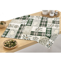 Karácsonyi zsenília terítő "Zöld elegancia" 90x90 cm Chenille IT041
