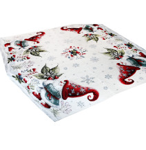 Karácsonyi zsenília terítő Levélelf  90x90 cm Chenille IT033