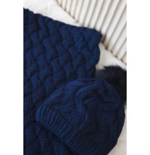 Női téli kalap és sál PLK5 kék