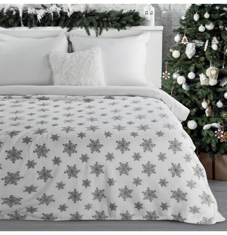 Karácsonyi takaró ezüst hópelyhekkel