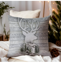 Párnahuzat gobelin Szarvas, szürke zsenília IT027
