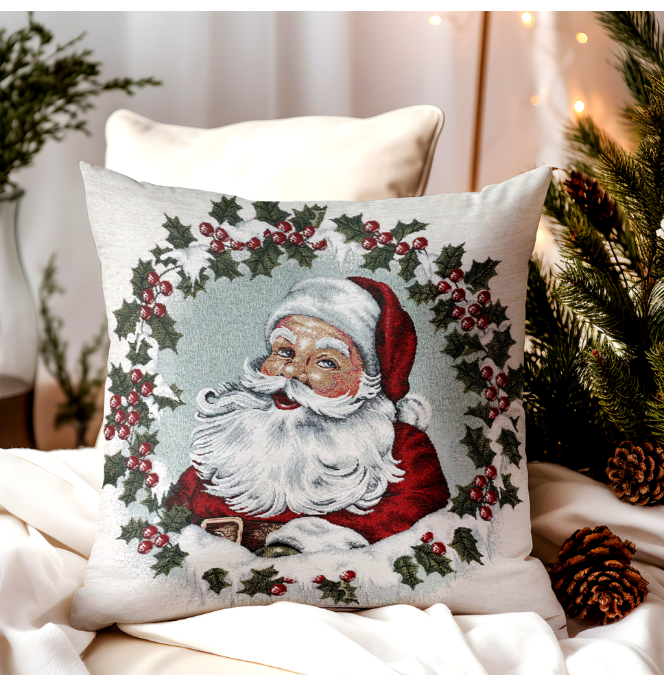 Párnahuzat gobelin Mikulás 42x42 cm Chenille IT014