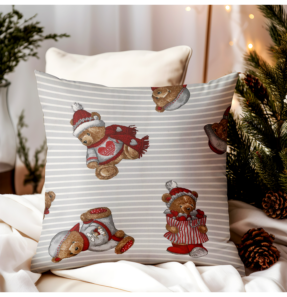 Párnahuzat Teddy mackó szürke