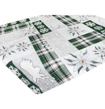 Karácsonyi zsenília terítő "Zöld elegancia" 90x90 cm Chenille IT041