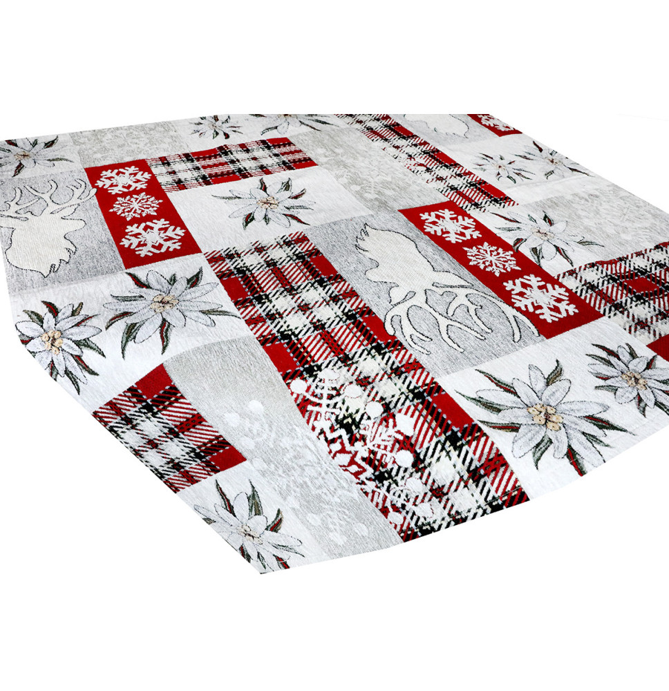 Karácsonyi zsenília terítő "Piros elegancia" 90x90 cm Chenille IT041 másolata