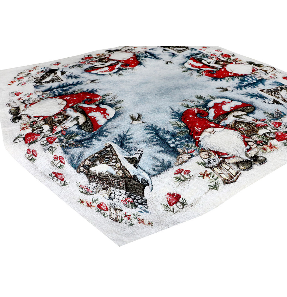 Karácsonyi zsenília terítő Gombamanó 90x90 cm Chenille IT039