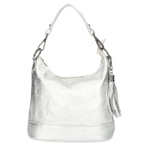 Női bőr kézitáska MI38 ezüst Made in Italy