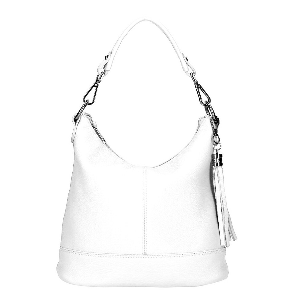 Női bőr kézitáska MI38 fehér Made in Italy