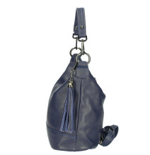 Női bőr kézitáska MI38 sötétkék Made in Italy