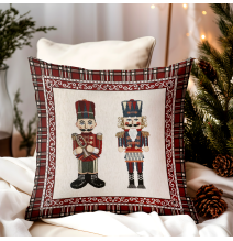 Karácsonyi párnahuzat gobelin Diótörő Chenille IT035