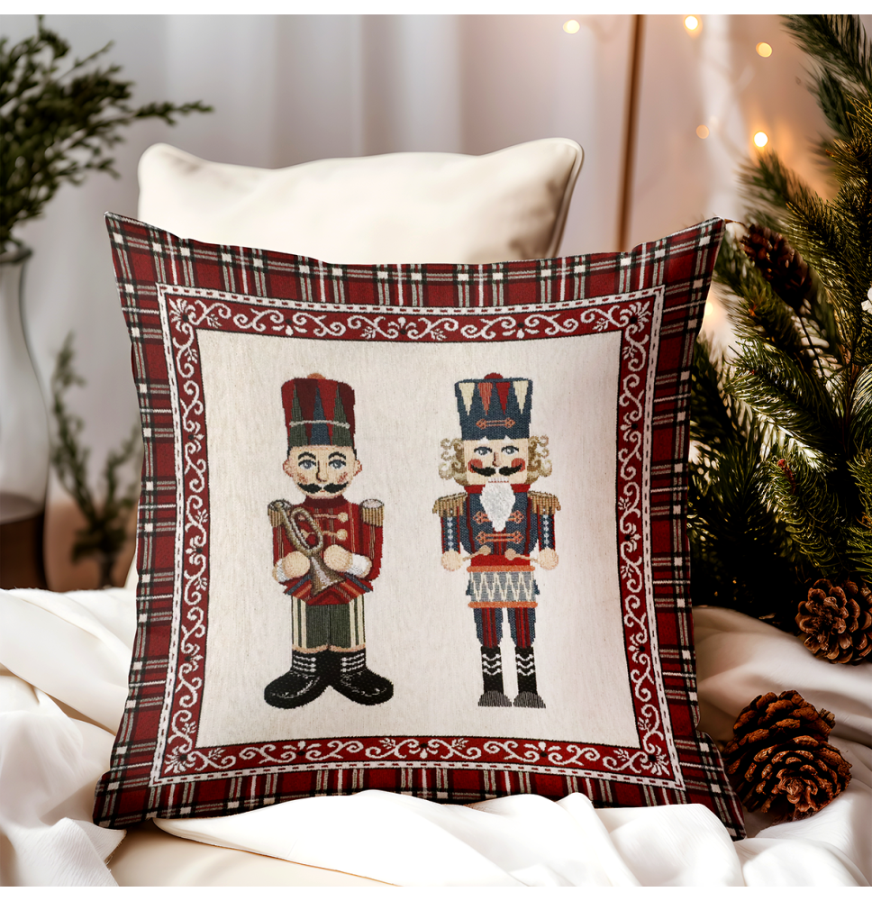 Karácsonyi párnahuzat gobelin Diótörő Chenille IT035