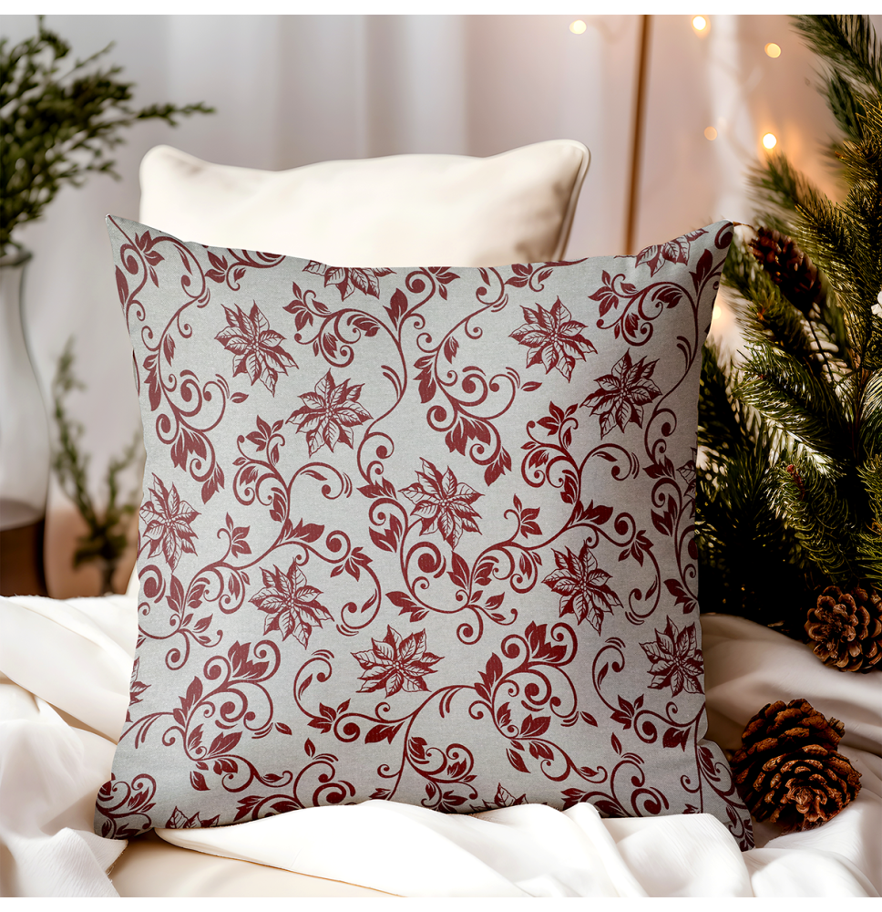 Karácsonyi dekoratív párnahuzat karácsonyi rózsa