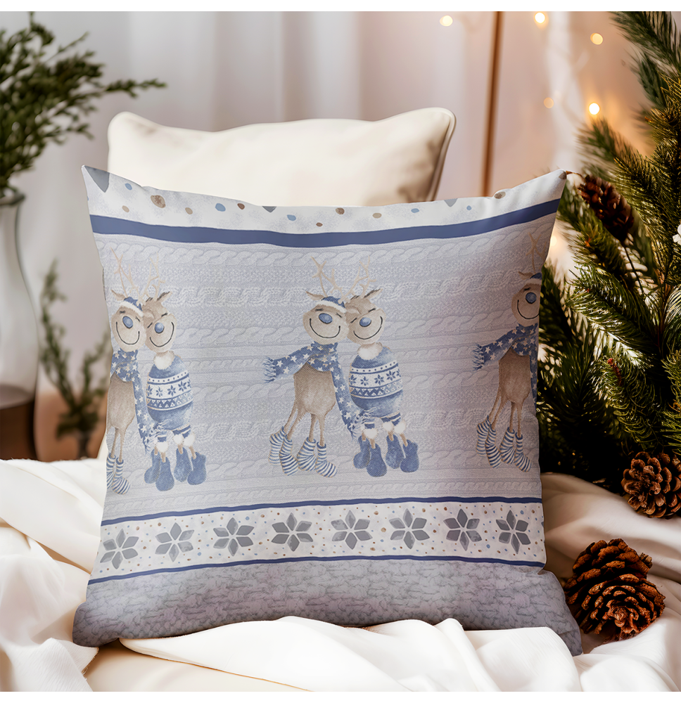 Párnahuzat rénszarvas kék 40x40 cm MADE IN ITALY