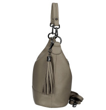 Női bőr kézitáska MI38 sötétszürke-barna Made in Italy