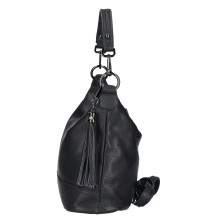 Női bőr kézitáska MI38 fekete Made in Italy