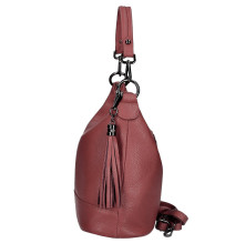 Női bőr kézitáska MI38 sötétvörös Made in Italy