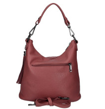 Női bőr kézitáska MI38 sötétvörös Made in Italy