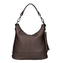 Női bőr kézitáska MI38 sötétbarna Made in Italy