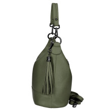 Női bőr kézitáska MI38 katonai zöld Made in Italy