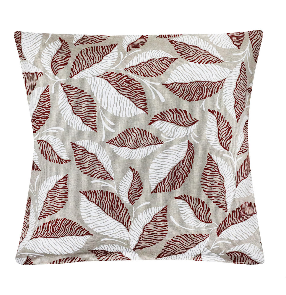 Párnahuzat bordó-fehér lombozat