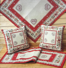 Párnahuzat gobelin Piros Szívek