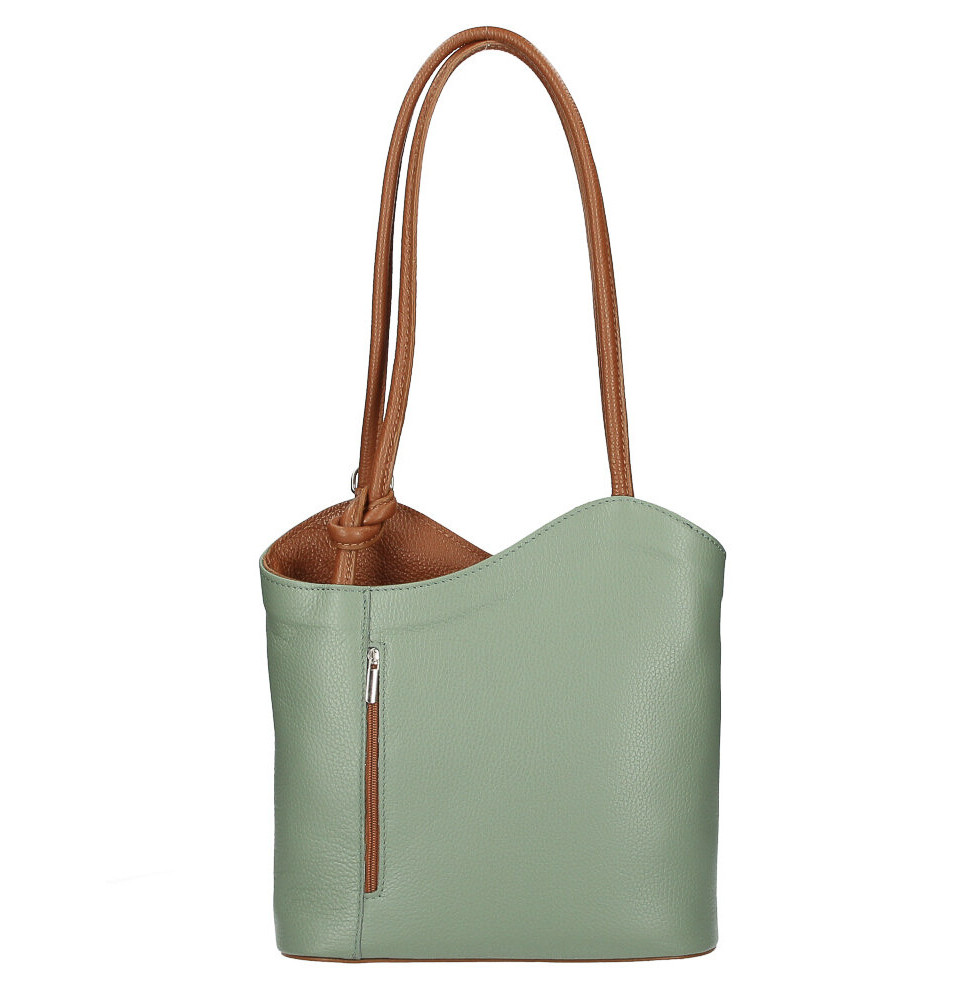 Bőr válltáska/hátizsák 1260 menta+konyak Made in Italy