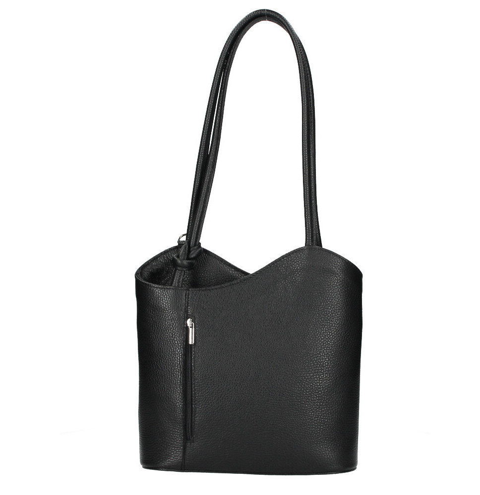 Bőr válltáska/hátizsák 1260 fekete Made in Italy