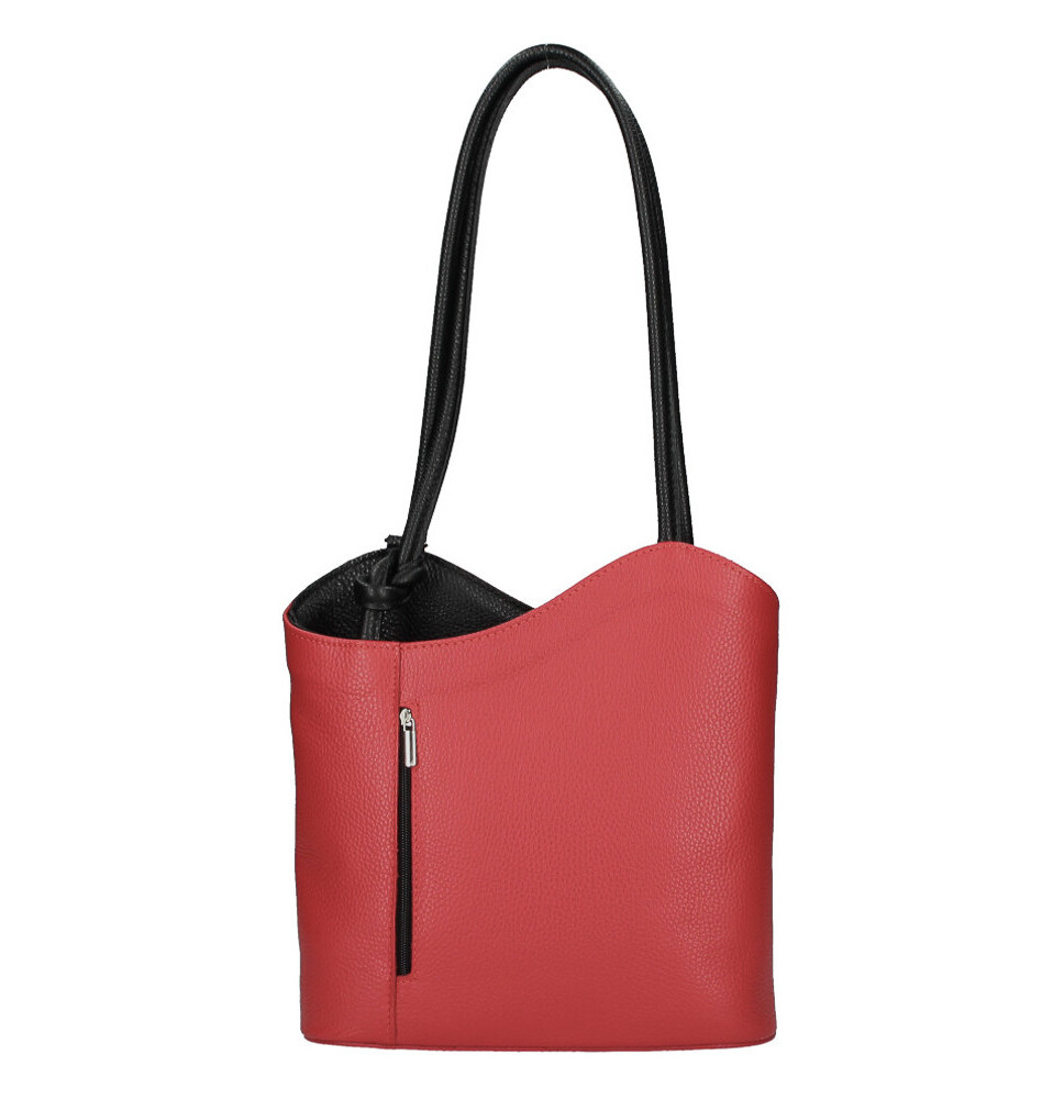 Bőr válltáska/hátizsák 1260 piros+fekete Made in Italy