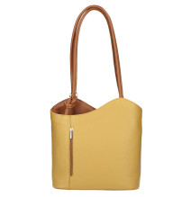 Bőr válltáska/hátizsák 1260 okker+konyak Made in Italy