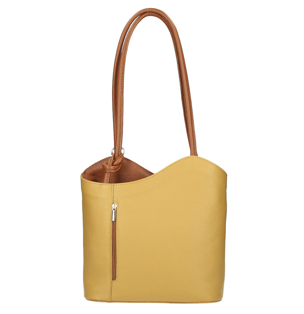 Bőr válltáska/hátizsák 1260 okker+konyak Made in Italy