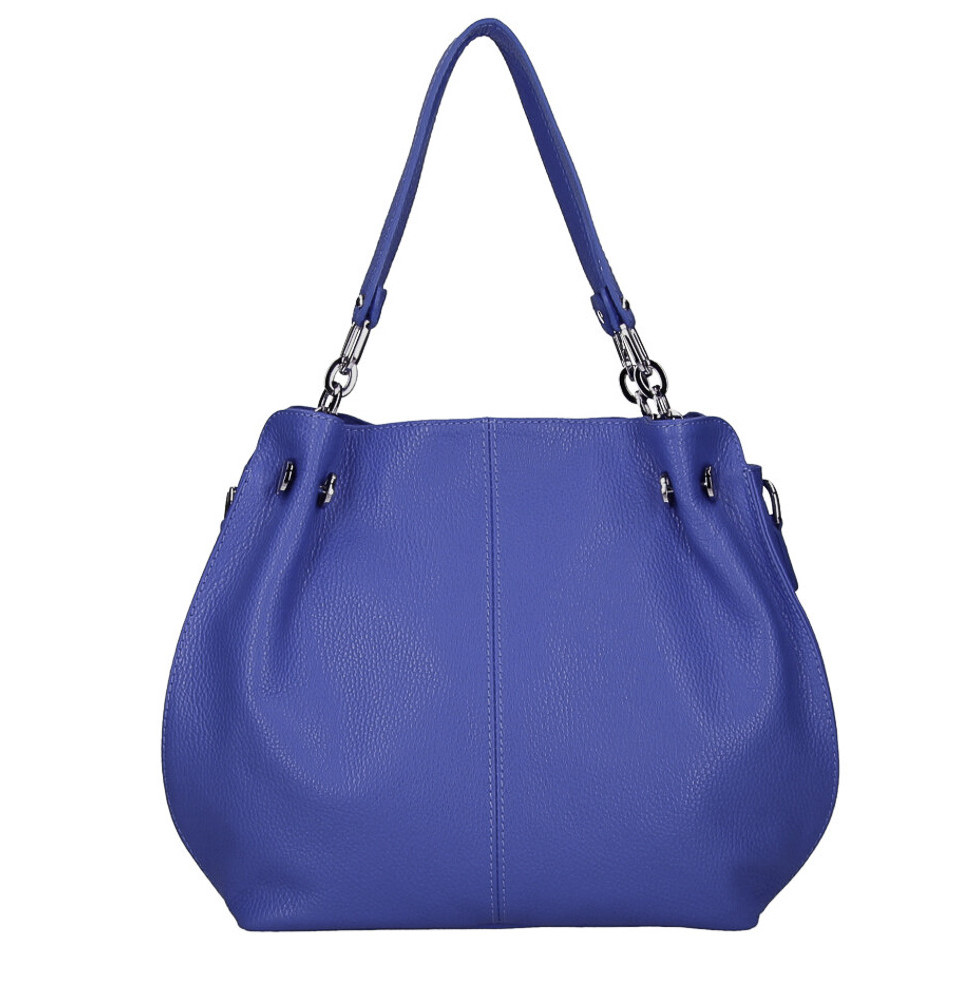 Női bőr kézitáska 842 azúrkék Made in Italy