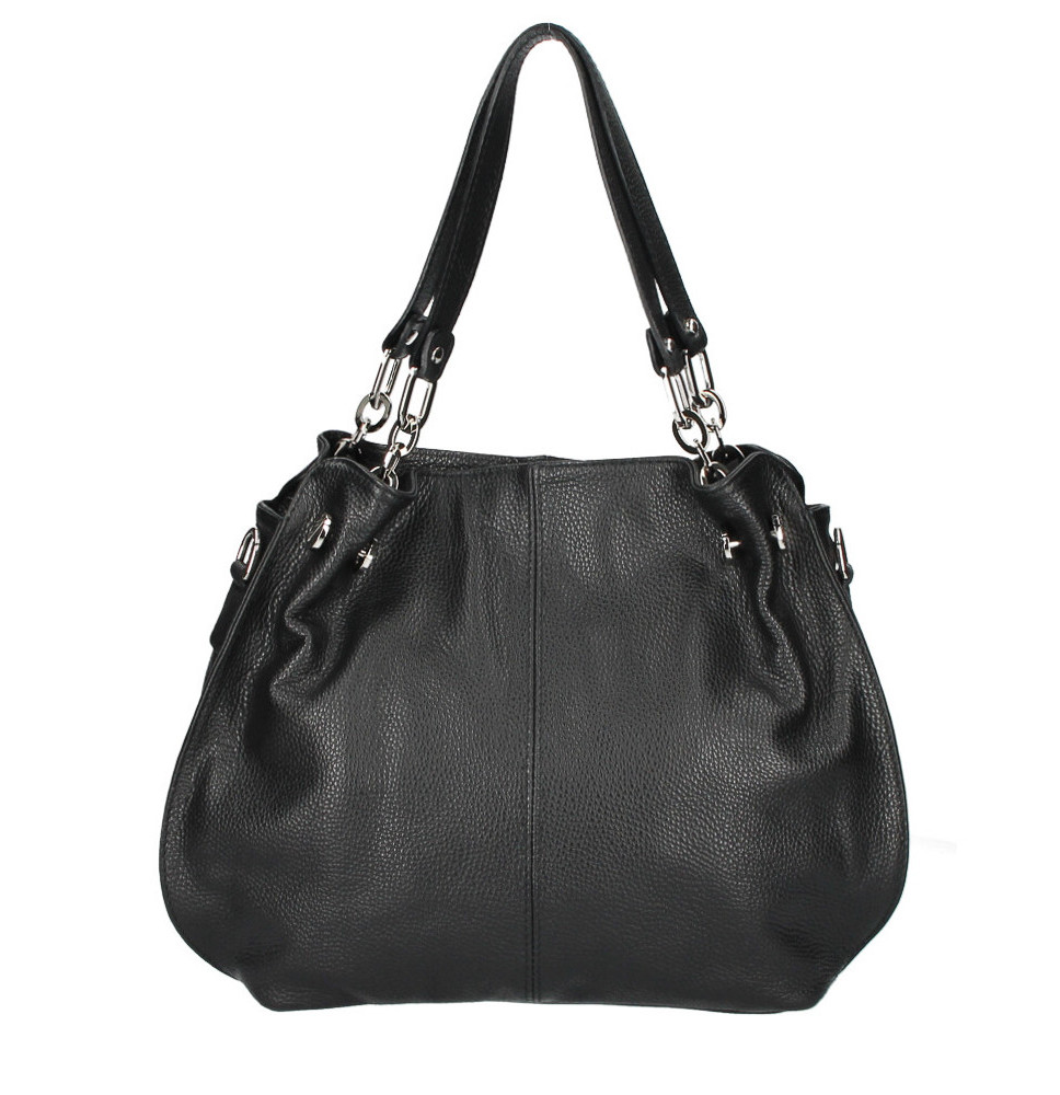 Női bőr kézitáska 842 fekete Made in Italy